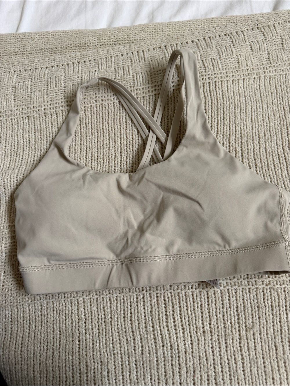 CRZ YOGA Strappy Seamless Sports Bra - Light Beige